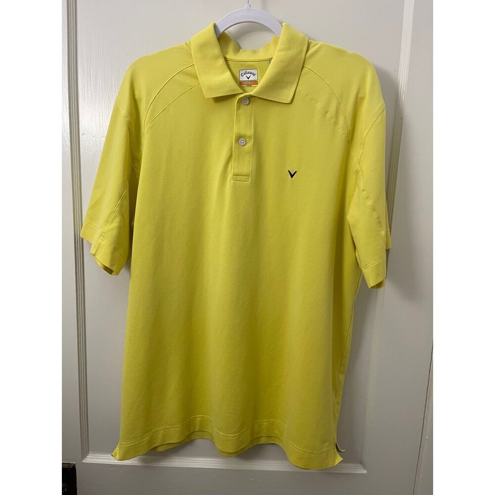 Callaway Men's Yellow Golf C Tech Short Sleeve Polo Shirt Size L